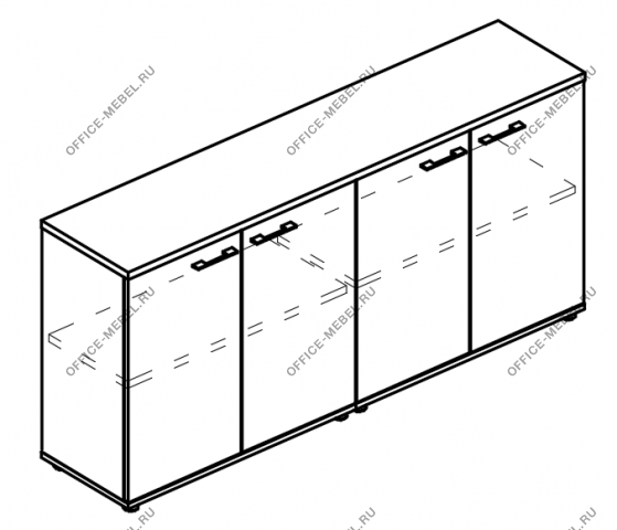 Шкаф низкий комбинированный закрытый (топ ДСП) МР 9455 на Office-mebel.ru