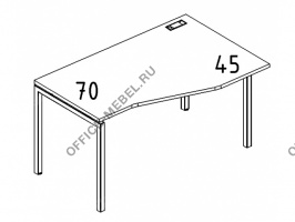 Стол эргономичный правый "Техно" на металлокаркасе DUE А4 Б2 064 БП на Office-mebel.ru