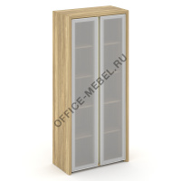 Шкаф высокий широкий (2 высоких фасада стекло сатин в раме) COR.ST-1.10R на Office-mebel.ru