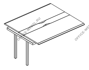 Секция стола для переговоров с кабель-каналом на опорах MT МР Б1Б 153-1 на Office-mebel.ru