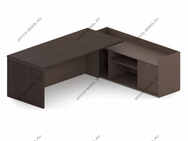Стол руководителя на опорной тумбе без накладных фасадов (левый / правый) SN13.2119L / SN13.2119R на Office-mebel.ru