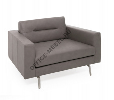 ТЕНО/TENO кресло, кожа, Romeo ТЕМНО-БЕЖЕВЫЙ/ПОЛИР TENO 1 Romeo Madras Nevola Taupe на Office-mebel.ru