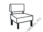 Мягкая мебель для офиса Прямой одноместный модуль 1 на Office-mebel.ru