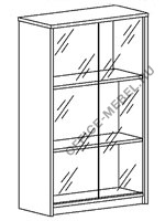 Шкаф-стеллаж низкий 04833 на Office-mebel.ru