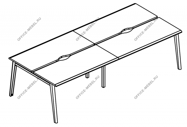Рабочая станция на каркасе МТ (1 скос) МР Б1Б 172.02-2 на Office-mebel.ru
