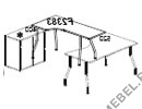 Приставка-стол с фигурной столешницей (левый, изогнутые металлические ноги) Fansy F2384 на Office-mebel.ru