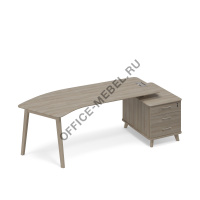 Стол эргономичный на тумбе малой (тип 5) WOOD правый ТМ В2 132  на Office-mebel.ru