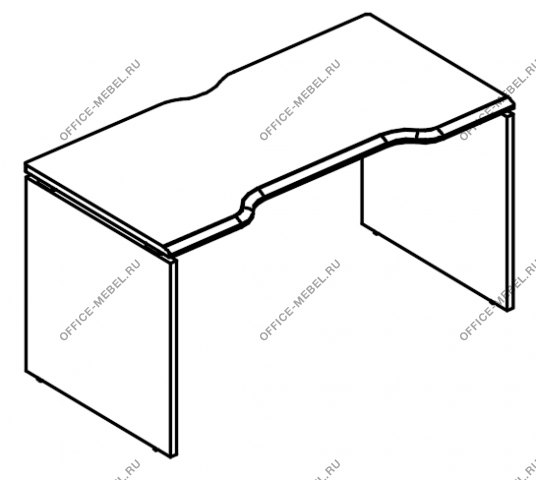 Стол эргономичный "Симметрия" на каркасе ДСП (1 скос) МР МП 016.04 на Office-mebel.ru