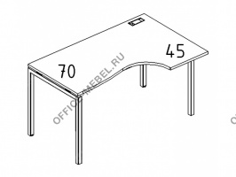 Стол эргономичный правый "Классика" на металлокаркасе DUE А4 Б2 042 БП на Office-mebel.ru