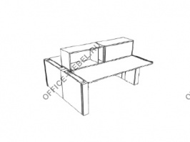 Двойная рабочая станция с надстройкой DK126BNI на Office-mebel.ru