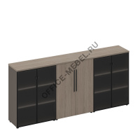 Шкаф комбинированный средний (стекло-закрытый-стекло) РС 310 на Office-mebel.ru
