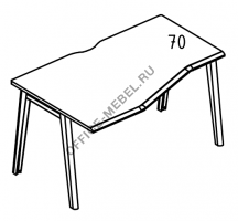 Стол Техно на металлокаркасе МТ (1 скос) левый МР Б1Б 065.02 на Office-mebel.ru