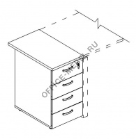 Тумба приставная 4-х ящичная с замком А4 9221  на Office-mebel.ru