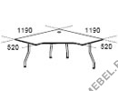 Стол рабочий угловой (изогнутые металлические ноги) Fansy F2365 на Office-mebel.ru