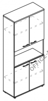 Шкаф для документов 4-х дверный с открытой нишей (топ ДСП) МР 9474 на Office-mebel.ru