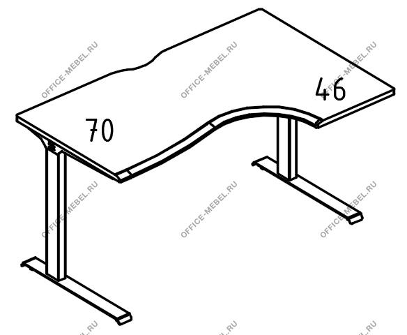 Стол эргономичный Классика ML 1 скос правый МР А2 046.02  на Office-mebel.ru