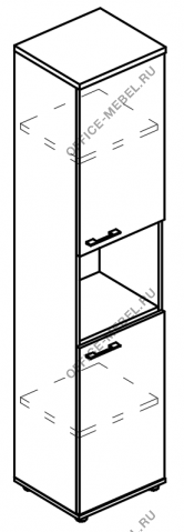 Шкаф узкий 2 двери с нишей (топ ДСП) МР 9484 на Office-mebel.ru