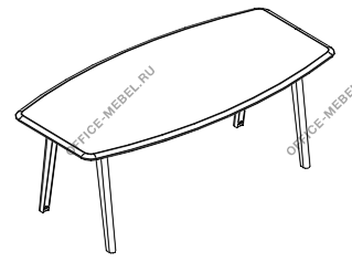 Стол для переговоров фигурный на опорах МТ МР Б1Б 141  на Office-mebel.ru