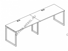 Рабочая станция на металлокаркасе QUATTRO (2х1600) А4 Б4 015-2 БП на Office-mebel.ru