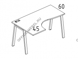 Стол эргономичный левый "Классика" на металлокаркасе TRE А4 Б3 035 БП на Office-mebel.ru