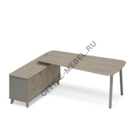Стoл с опорной тумбой (тип 3) левый для руководителя ТМ М1 117 на Office-mebel.ru