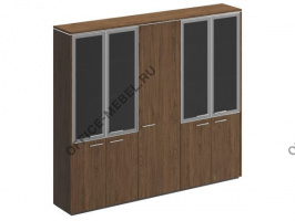 Шкаф комбинированный (со стеклом + для одежды узкий + со стеклом) ВЛ 361 ДТ на Office-mebel.ru