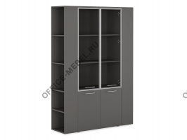 Шкаф высокий комбинированный с боковыми стеллажами JNO934.ANT на Office-mebel.ru