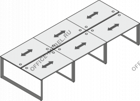 Бенч-система на 4 места MDF313 на Office-mebel.ru