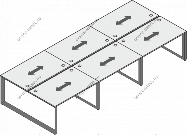 Бенч-система на 4 места MDF313 на Office-mebel.ru