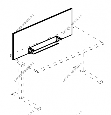 Экран настольный фронтальный для стола с кабель-каналом А4 А 832  на Office-mebel.ru