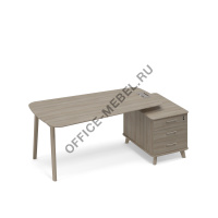 Стол руководителя на опорной тумбе малой (тип 3) WOOD ТМ В2 119 на Office-mebel.ru