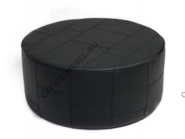 ПРАТО/PRATO Пуф диам 83см кожа ЧЕРНЫЙ PRATO R83 Dakota black на Office-mebel.ru