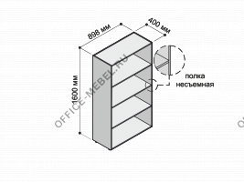 Шкаф открытый MDF603 на Office-mebel.ru
