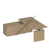 Стол руководителя на электроприводе на опорной тумбе , без экрана ИН 134 ГР Л/П  на Office-mebel.ru