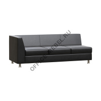 Секция с подлокотником трехместная  П/Л PR.SP-3 на Office-mebel.ru