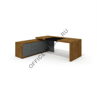 Стол руководителя (с опорной тумбой, бюваром и кабель-каналом) Neo-200.1R/L на Office-mebel.ru
