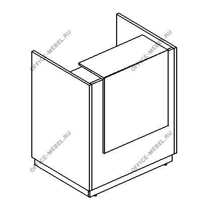 Стойка ресепшен прямая (полка высокая) с подсветкой А4 9833 на Office-mebel.ru