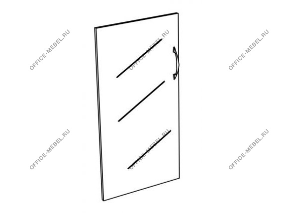 Дверь стеклянная низкая прозрачная (1шт.) К 621 на Office-mebel.ru