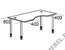 Стол рабочий фигурный (телескопические опоры) Periscope F2166 на Office-mebel.ru