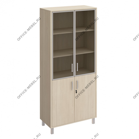 Шкаф для документов двери стекло в рамке + ДСП с замком В 430-822-1 на Office-mebel.ru
