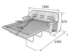 Диван трехместный раскладной P3-r на Office-mebel.ru