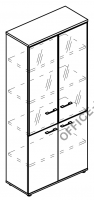 Шкаф со стеклянными дверьми в алюминиевой рамке МР 9480 на Office-mebel.ru