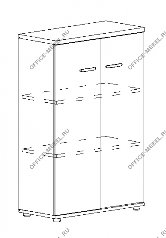 Шкаф средний закрытый А4 9364 на Office-mebel.ru