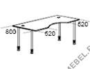 Стол рабочий фигурный (телескопические опоры) Periscope F2167 на Office-mebel.ru