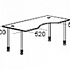 Стол рабочий фигурный (телескопические опоры) Periscope F2167 на Office-mebel.ru 1