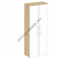 Шкаф высокий широкий (2 высоких фасада стекло лакобель белый в раме) SK.ST-1.10R white на Office-mebel.ru