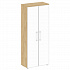 Шкаф высокий широкий (2 высоких фасада стекло лакобель белый в раме) SK.ST-1.10R white на Office-mebel.ru 1