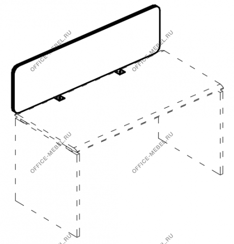 Экран для стола 120 настольный фронтальный МР Б 864  на Office-mebel.ru