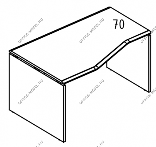 Стол эргономичный "Техно" на каркасе ДСП (2 скоса) левый МР МП 065.01  на Office-mebel.ru