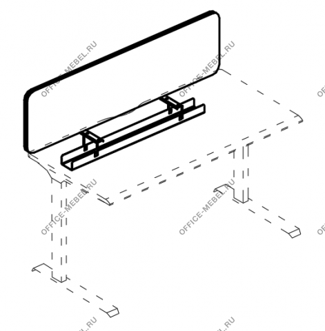 Экран тканевый для стола с кабель-каналом А4 А 878 на Office-mebel.ru